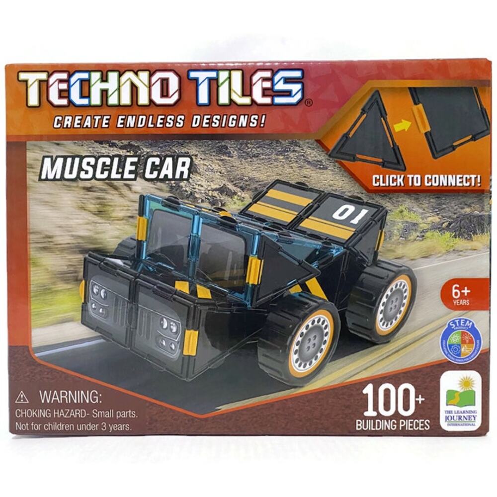 Techno Tiles Muscle Car 100 Building Pieces by The Leaning Journey NEW